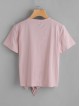 Cactus Embroidered Knot Side Tee