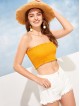 Shirred Solid Tube Top
