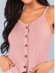 Button Detail Knot Hem Top