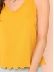 Overlap Back Scallop Hem Crop Top